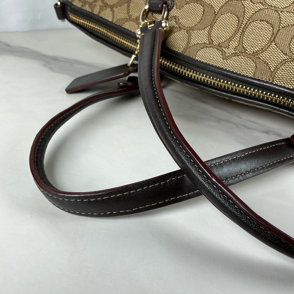 Coach Prairie Hand Fall Bag Khaki Brown Tan Jacquard Signature Crossbody Satchel - Picture 13 of 15